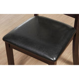 Katrien Black Synthetic Leather & Espresso Finish Side Chair (Set-2)