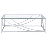 Lille Glass Top Rectangular Coffee Table Accents Chrome