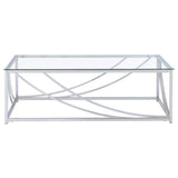 Lille Glass Top Rectangular Coffee Table Accents Chrome