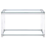 Anne Sofa Table With Lower Shelf Chrome And Clear