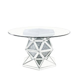 Noralie Mirrored & Faux Diamonds Dining Table