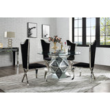 Noralie Mirrored & Faux Diamonds Dining Table