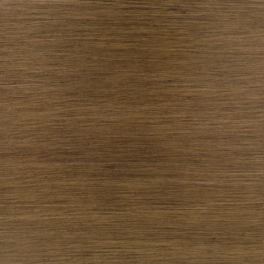 Morena Brushed Bronze Rectangular Tawny Glass Coffee Table