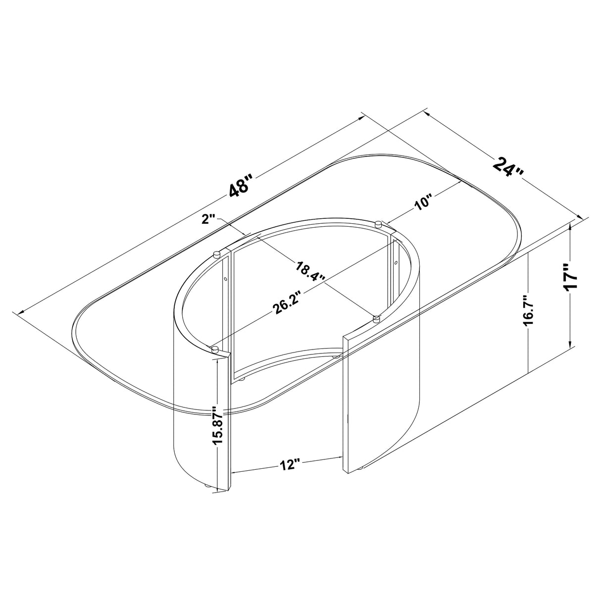 Morena Brushed Bronze Rectangular Tawny Glass Coffee Table
