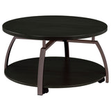 Dacre Round Coffee Table Dark Grey And Black Nickel