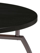Dacre Round Coffee Table Dark Grey And Black Nickel