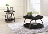 Dacre Round Coffee Table Dark Grey And Black Nickel