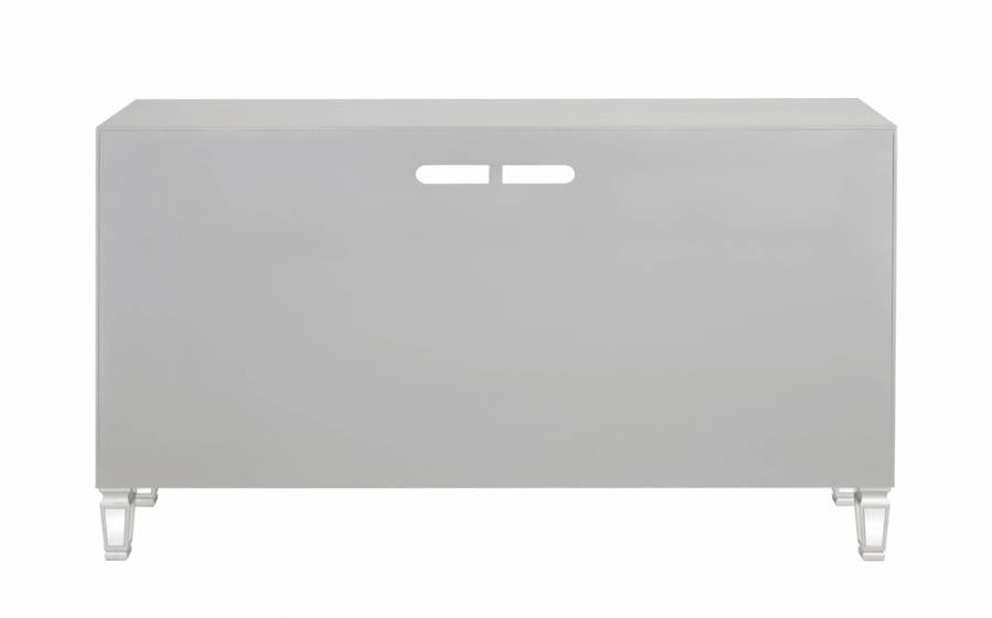 3-Drawer Tv Console Metallic Platinum