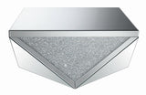 Gunilla Square Coffee Table With Triangle Detailing Silver And Clear Mirror