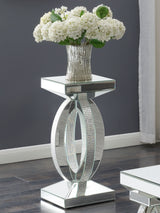 Amalia Square End Table With Lower Shelf Clear Mirror