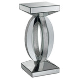 Amalia Square End Table With Lower Shelf Clear Mirror