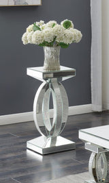 Amalia Square End Table With Lower Shelf Clear Mirror
