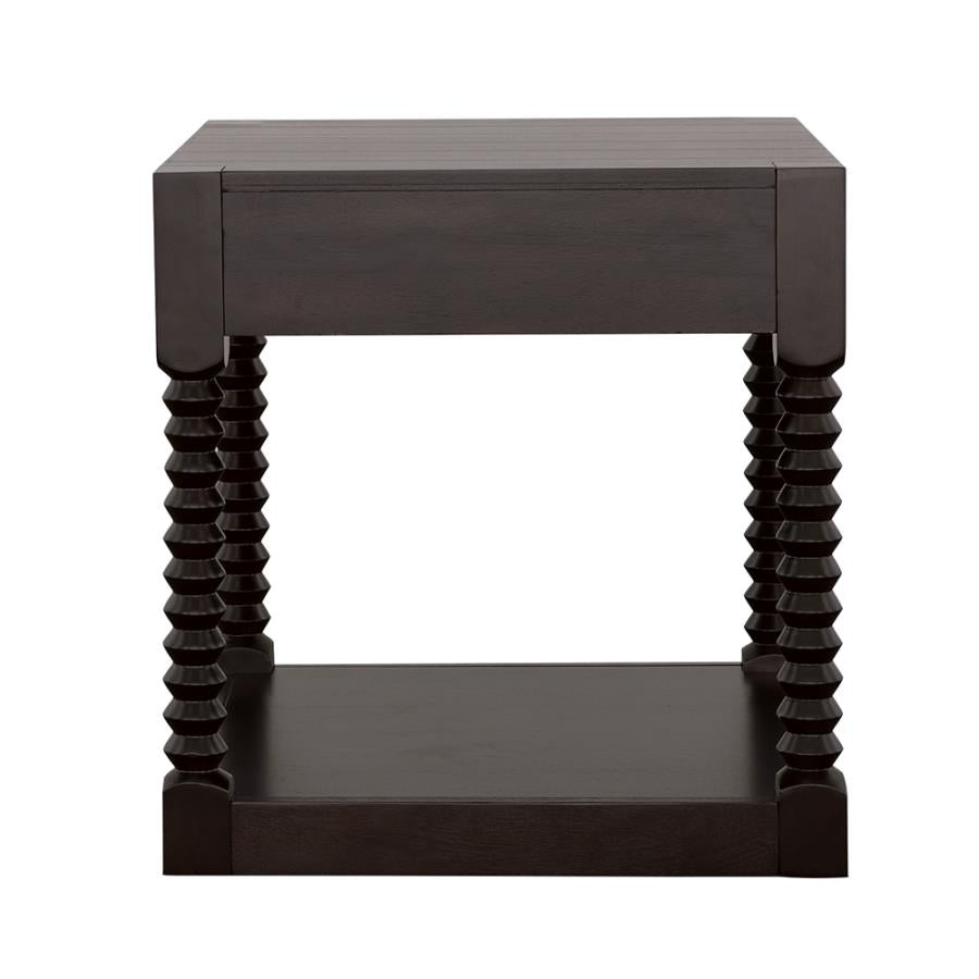 Meredith 1-Drawer End Table Coffee Bean