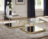 Renee 2-Piece Square Occasional Set Rose Brass