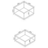 Renee 2-Piece Square Occasional Set Rose Brass