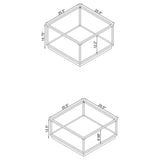 Renee 2-Piece Square Occasional Set Rose Brass