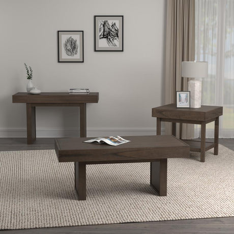 Owen Rectangle Sofa Table With Hidden Storage Wheat Brown