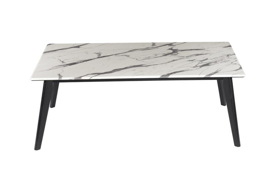 Bayhill Rectangle Faux Marble Top Coffee Table Black And White