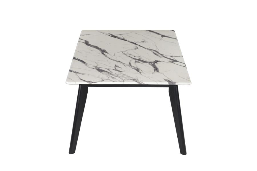 Bayhill Rectangle Faux Marble Top Coffee Table Black And White