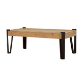 Winston Wooden Rectangular Top Coffee Table Natural And Matte Black