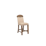 Maurice Linen & Oak Finish Counter Height Chair (Set-2)