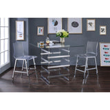 Nadie Clear Glass Top & Black Finish Counter Height Table
