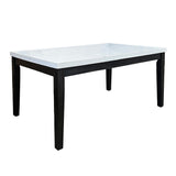 Nolan White Marble Top & Salvage Dark Oak Finish Dining Table