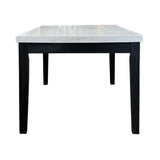 Nolan White Marble Top & Salvage Dark Oak Finish Dining Table