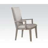 Rocky Fabric & Gray Oak Finish Arm Chair (Set-2)