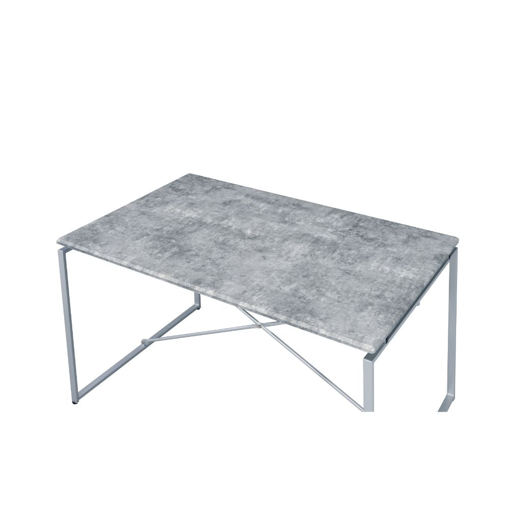 Jurgen Faux Concrete & Silver Finish Dining Table