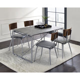 Jurgen Faux Concrete & Silver Finish Dining Table
