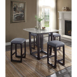 Razo Marble Top & Weathered Espresso Finish Counter Height Table