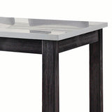 Yelena Marble Top & Weathered Espresso Finish Counter Height Table