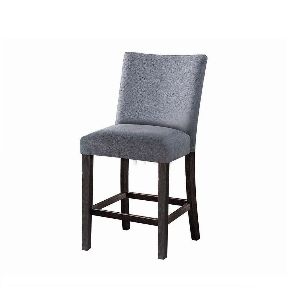 Yelena Fabric & Weathered Espresso Finish Counter Height Chair (Set-2)