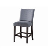 Yelena Fabric & Weathered Espresso Finish Counter Height Chair (Set-2)