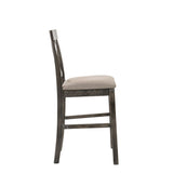 Martha Tan Linen & Weathered Gray Finish Ii Counter Height Chair (Set-2)