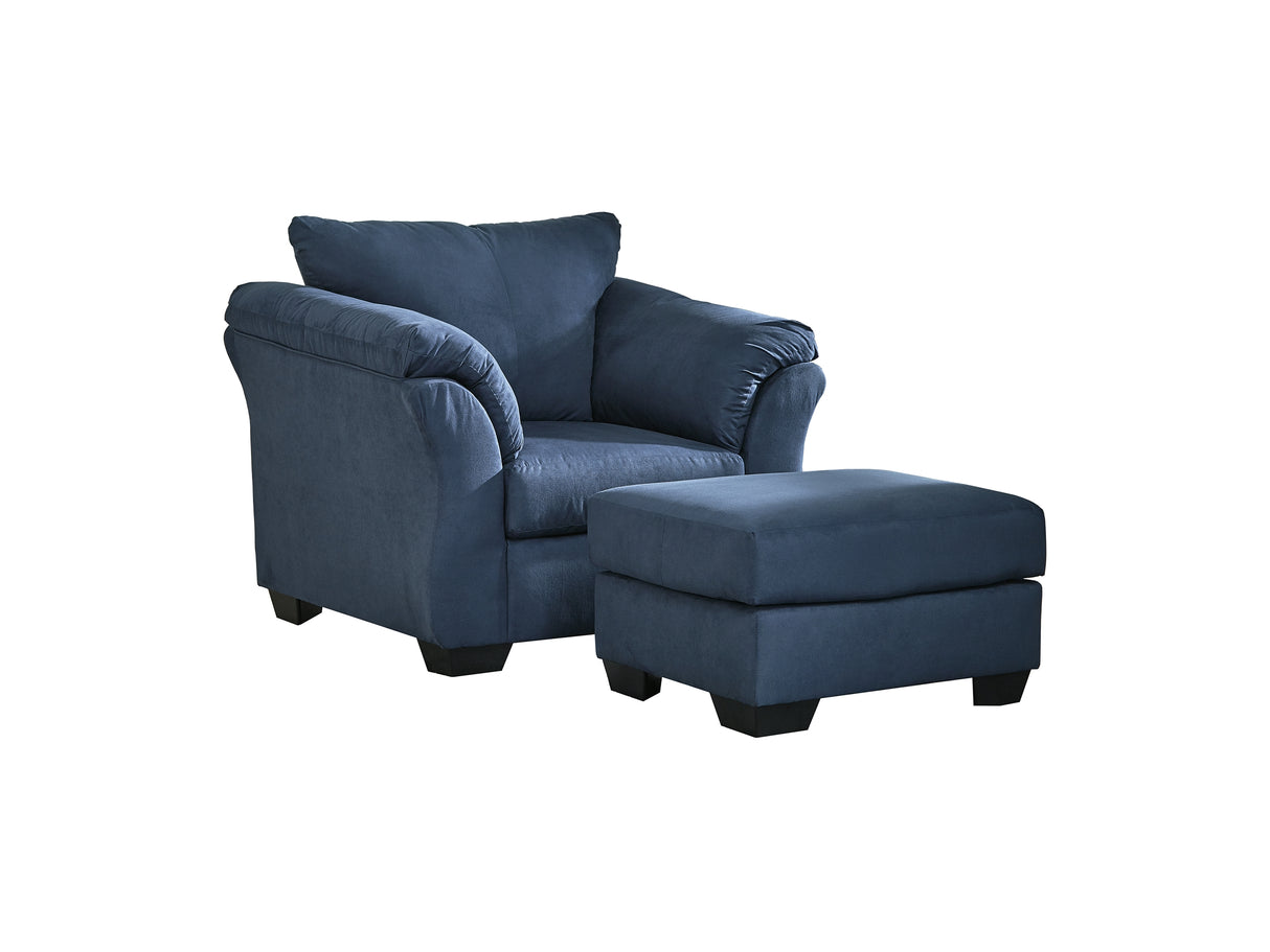 Darcy Blue Chair And Ottoman