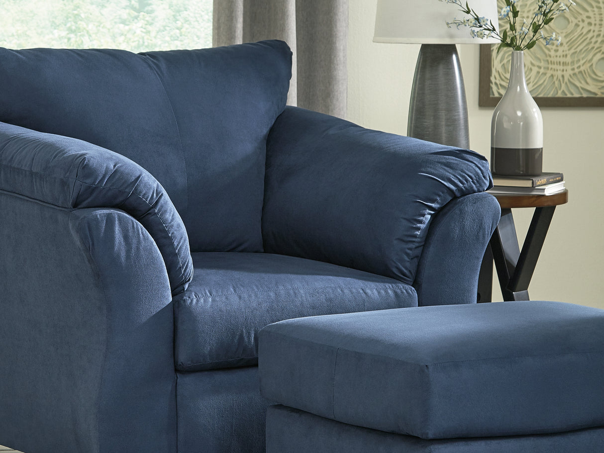 Darcy Blue Chair And Ottoman