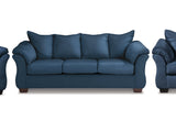 Darcy Blue Sofa, Loveseat, And Chair