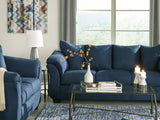 Darcy Blue Sofa, Loveseat And Recliner