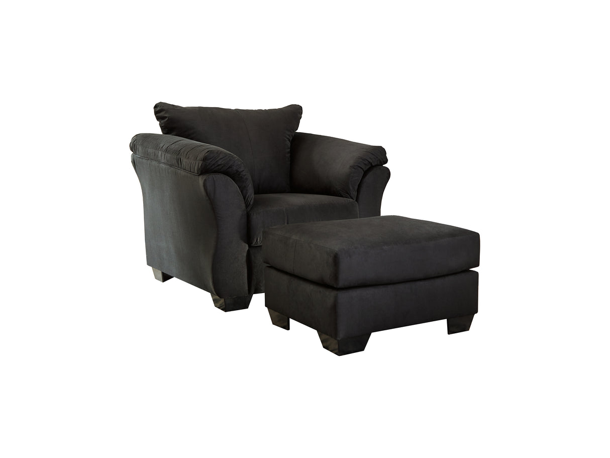 Darcy Black Chair And Ottoman