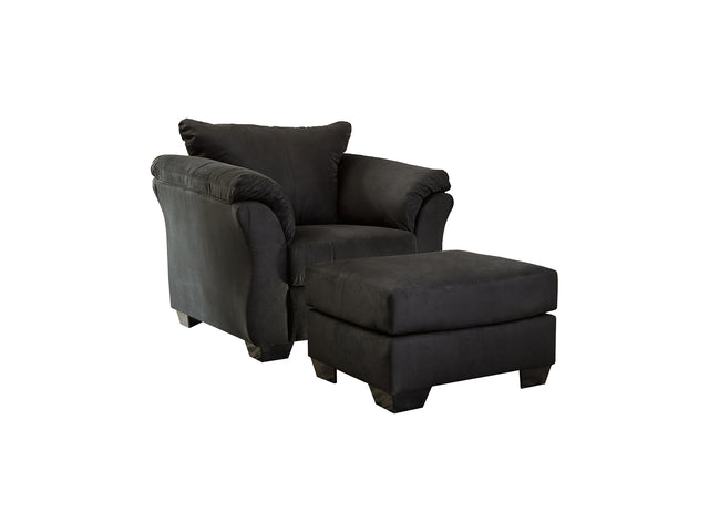 Darcy Black Chair And Ottoman