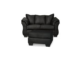 Darcy Black Loveseat And Ottoman