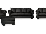 Darcy Black Sofa, Loveseat, Chair And Ottoman