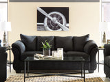 Darcy Black Sofa, Loveseat, Chair And Ottoman