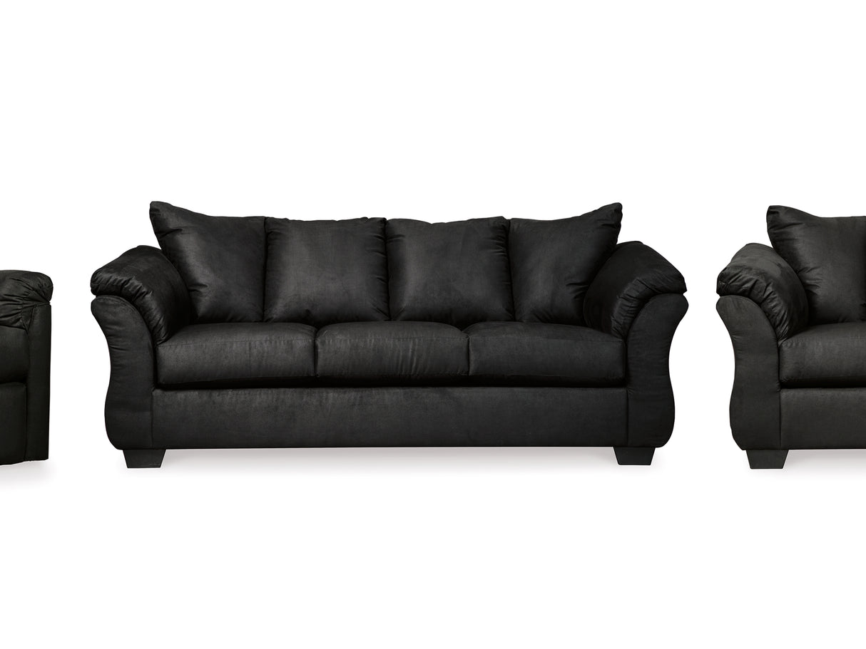 Darcy Black Sofa, Loveseat And Recliner