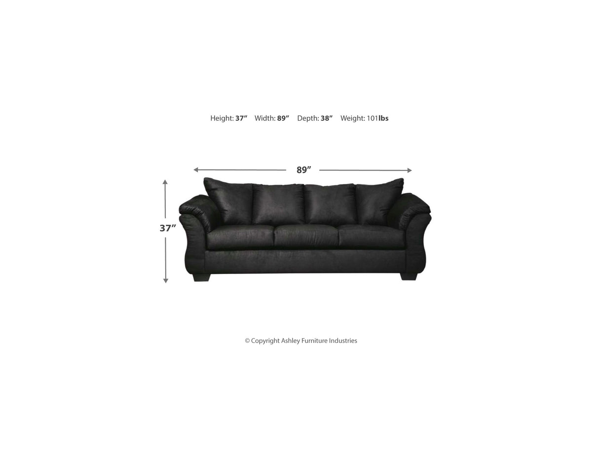 Darcy Black Sofa, Loveseat, Chair And Ottoman
