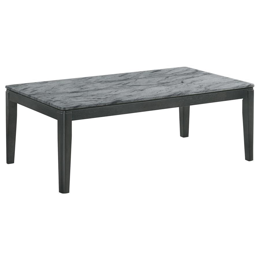 Rectangular Coffee Table Faux Grey Marble And Black