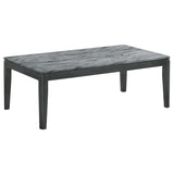 Rectangular Coffee Table Faux Grey Marble And Black