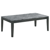 Rectangular Coffee Table Faux Grey Marble And Black